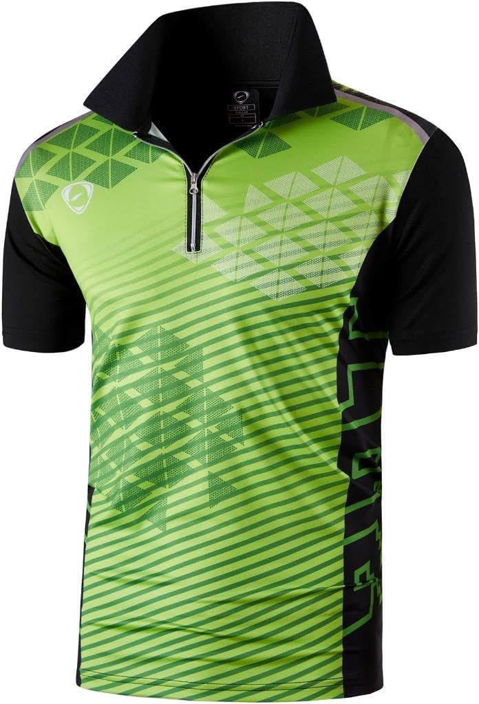 jeansian Men's Sport Outdoor Quick Dry Fit Short Sleeves Polo Tee Shirt Tshirt T-Shirt Tops Golf Tennis Bowling LSL195