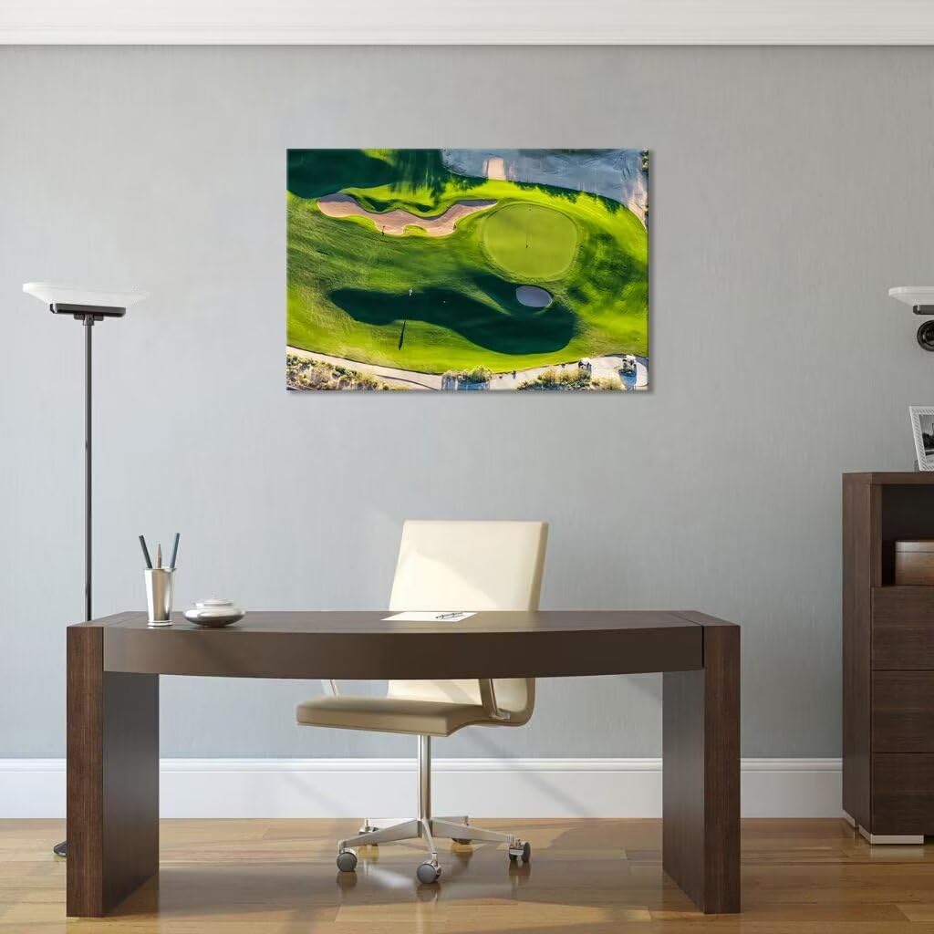 chenchenArt Arizona Golf Course Wall Art for Living Room Bedroom Bathroom Home Decorations Golf Course Picture Poster Canvas Prints Modern Artwork Framed Ready to Hang(18''H x 24''W)