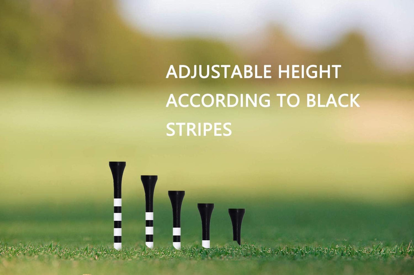 Wooden Golf Tees 3-1/4", 2-3/4", 2-1/8", 1-1/2" Available, 100 Count (Natural Color, White, Black, Blue, Red, Green, Yellow, Pink, Orange)