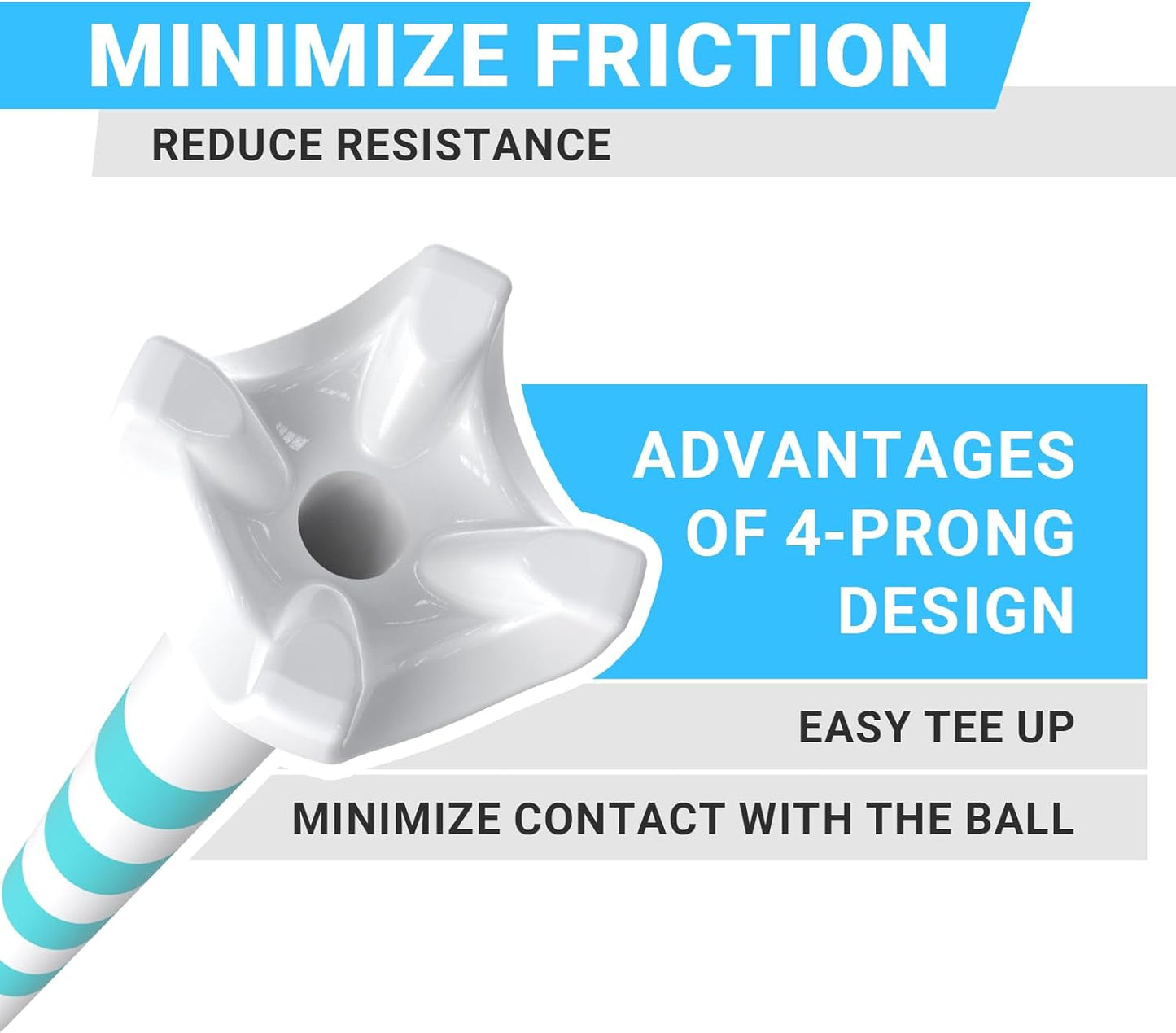 Professional Plastic Golf Tees 100 Pack (3-1/4" or 2-3/4"), Enhanced Durability & Stability, Engineered to Minimize Friction and Side Spin