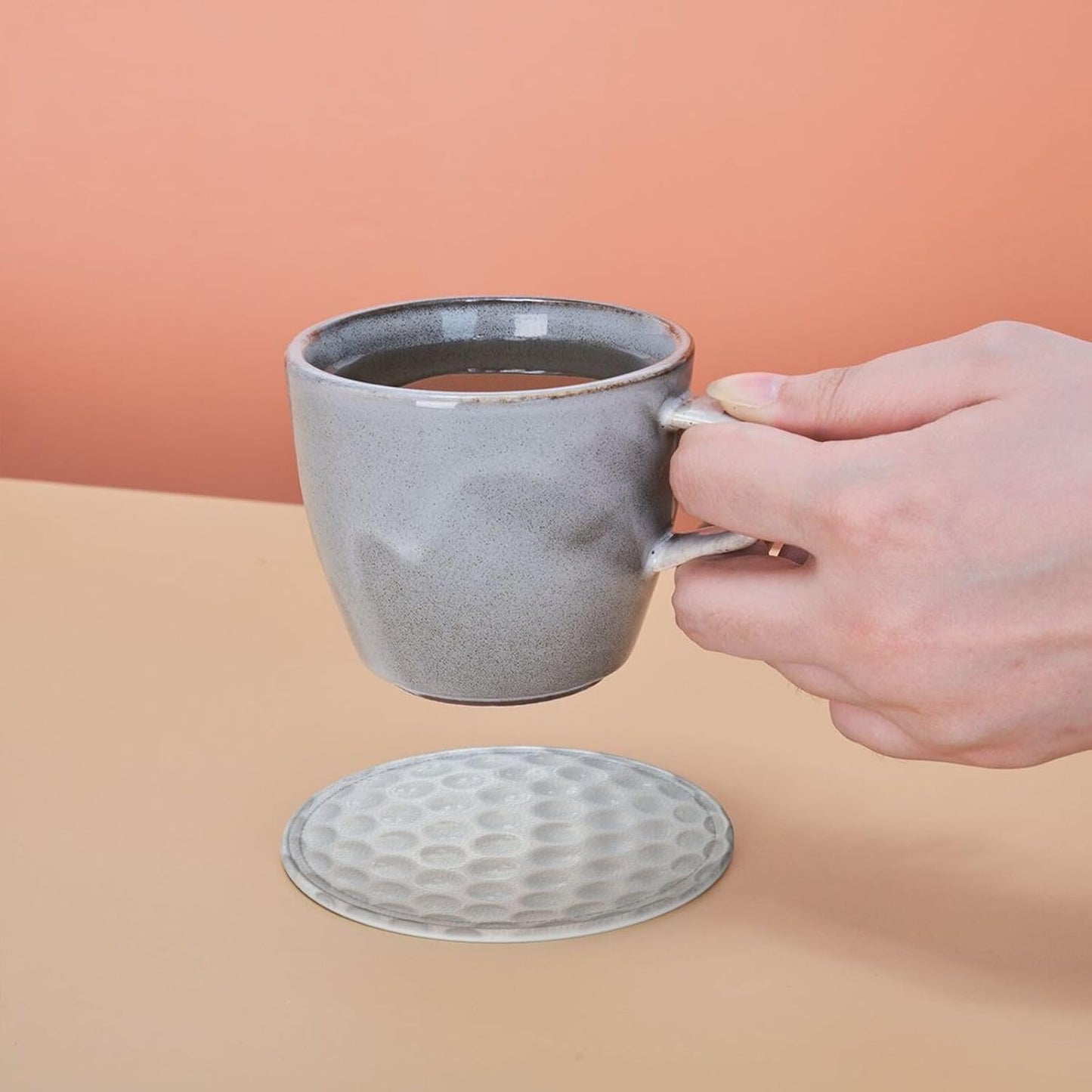 6 Pcs Golf Drink Coasters with Holder Coasters for Drinks Coffee Table Home Decor Housewarming Gift