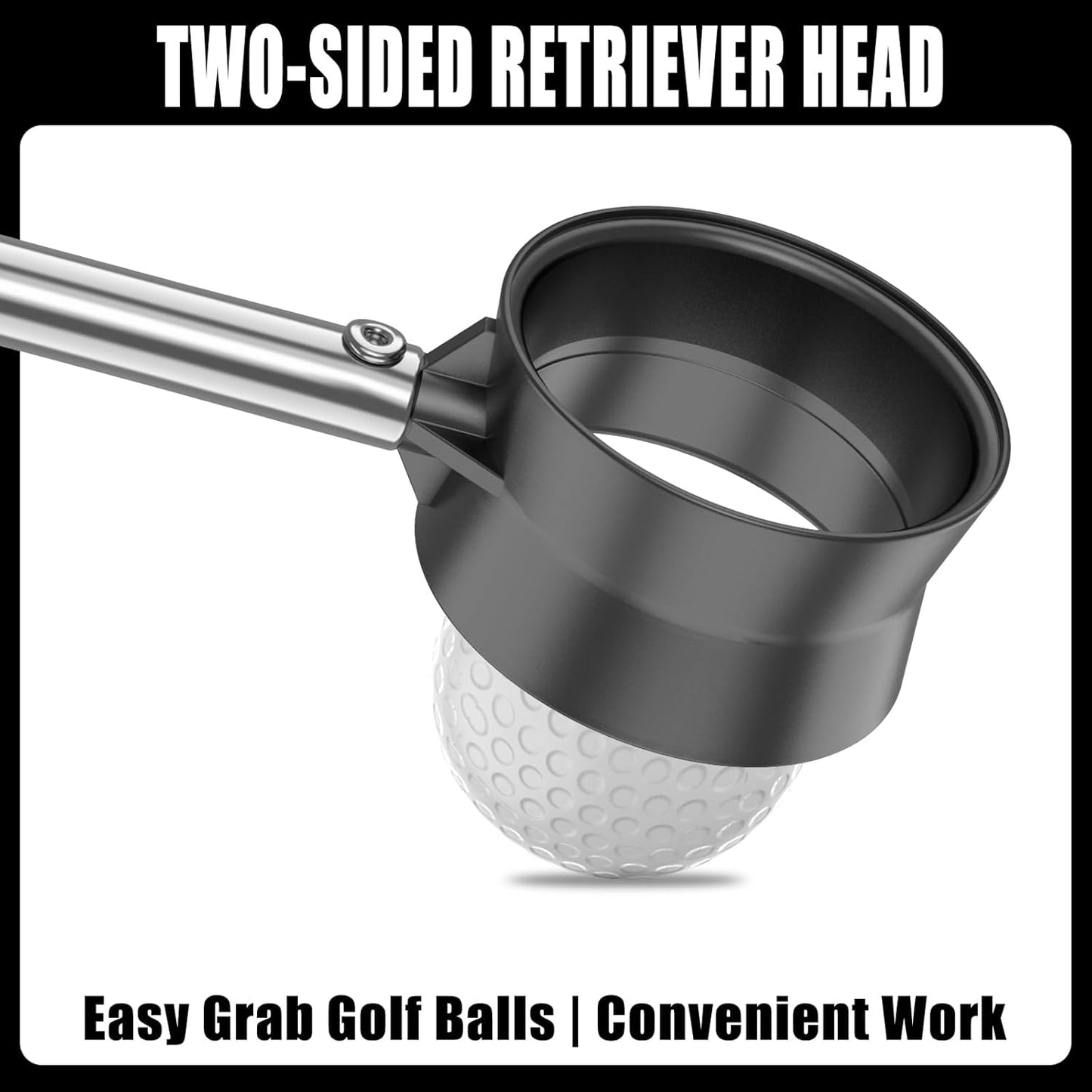 9ft/12ft Water Telescopic Golf Ball Retriever，Classic and Durable Stainless Steel Picker Upper, The Best Accessory Gift for Men and Women Golfers.