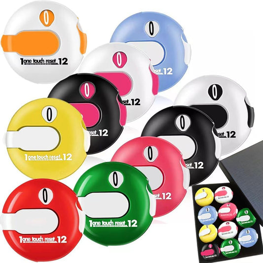 10 pcs Golf Score Counter Compact Golf Score Tracker Set of 10 Multi-Colored Mini Stroke Counters for Easy Scoring on The Green