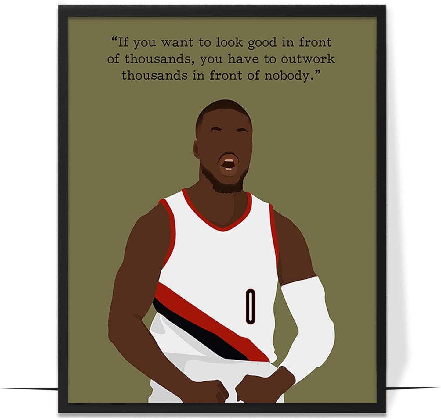LOLUIS Motivational Basketball Superstar Hand-Drawn Artwork Sport Quote Wall Art Decorations (Unframed 8"x10", Basketball Player 5)