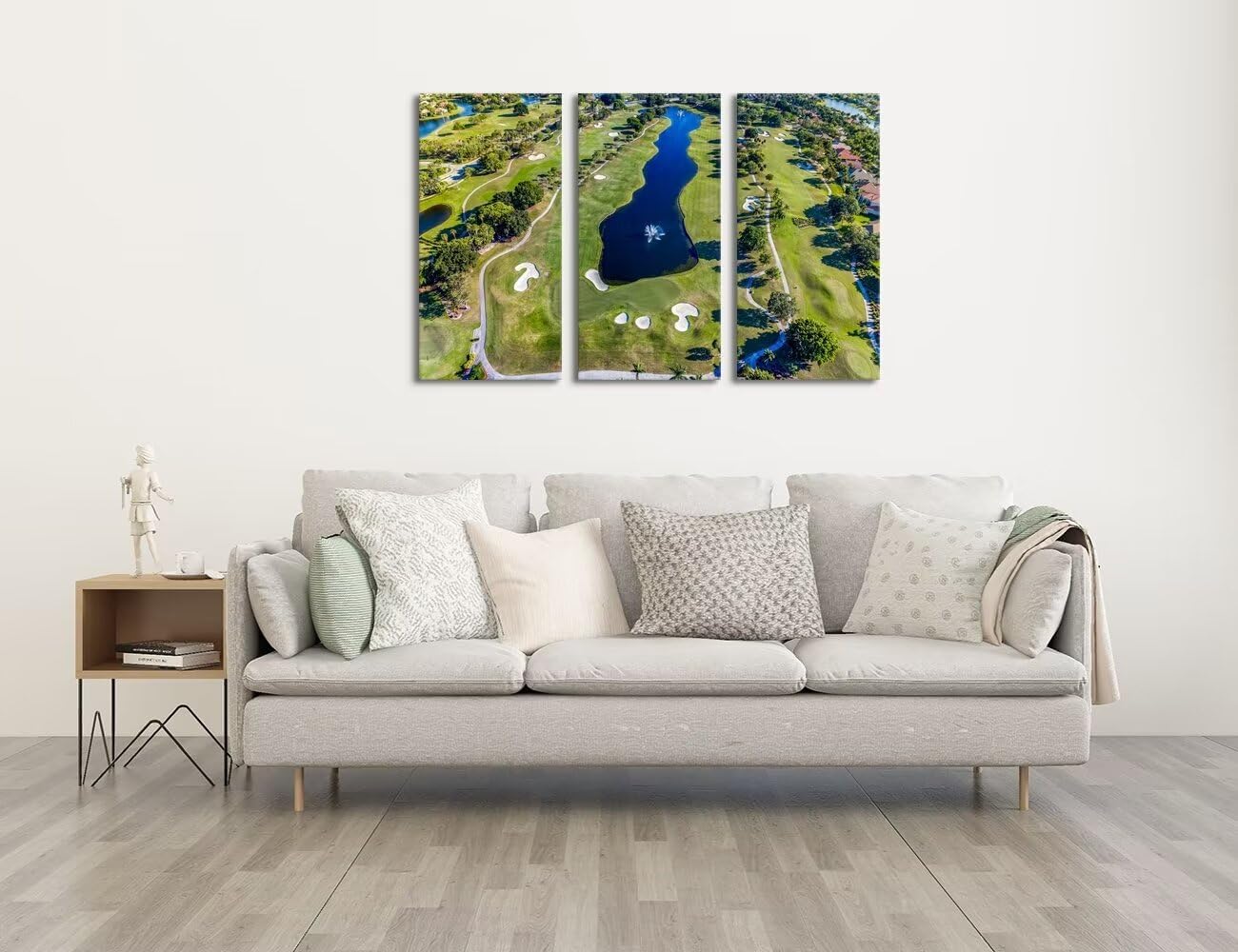 chenchenArt WESTON FL USA Golf Course Wall Art for Living Room Bedroom Bathroom Home Decorations Golf Course Pictures Posters Canvas Prints Modern Artwork Framed Ready to Hang(14''W x 28''H x3)