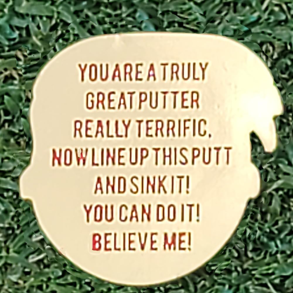 Make Golf Great Again Shaped Golf Ball Marker with USA Flag Magnetic Hat Clip - Patriotic, Fun Gold-Plated Golf Accessory for Avid Golfers