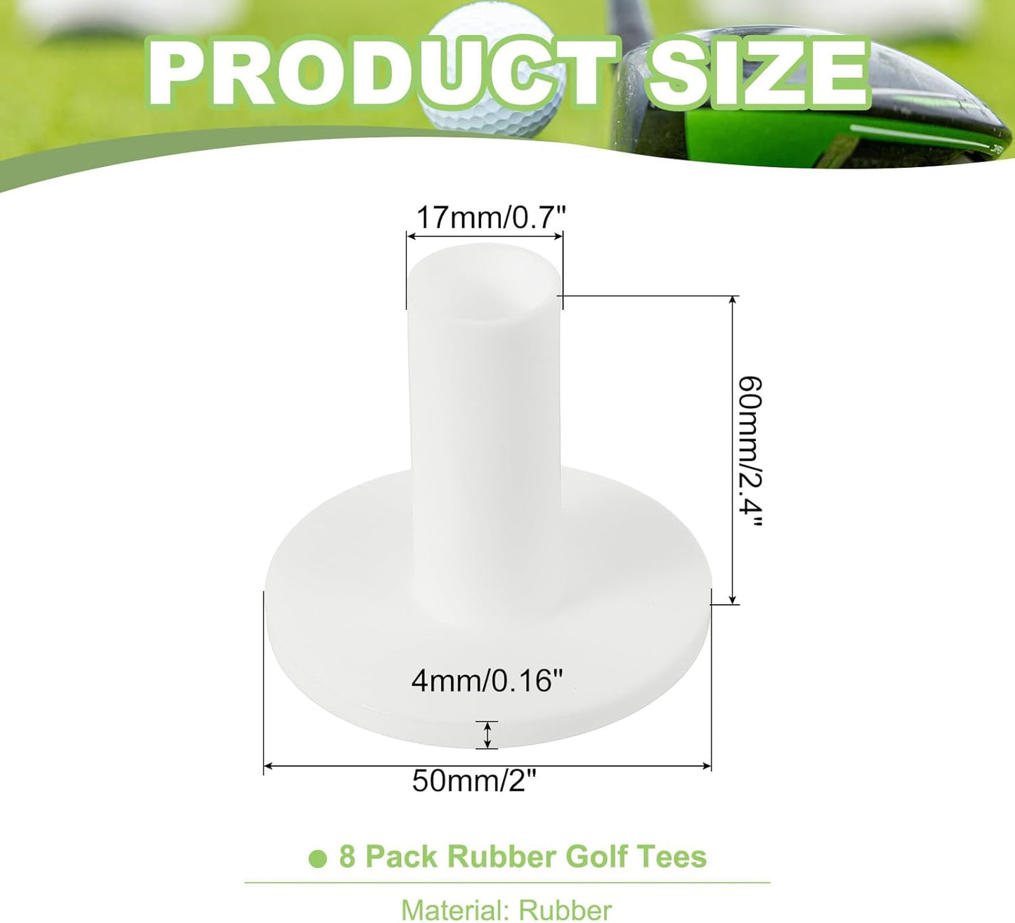 PATIKIL Rubber Golf Tee, Golf Practice Tees Training Driving Range Tee Stable Golf Ball Holder for Outdoor Indoor Hitting Mat