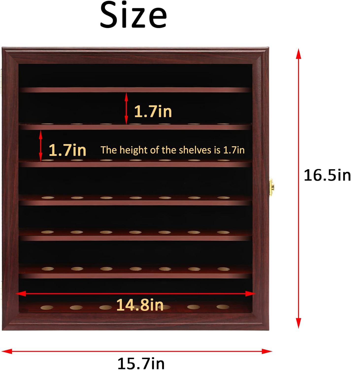 49 Golf Ball Display Case Cabinet Wall,Golf Ball Display Rack ,Golf Gift for Golf Enthusiast Collectibles with UV Protection Acrylic Door(Mahogany)