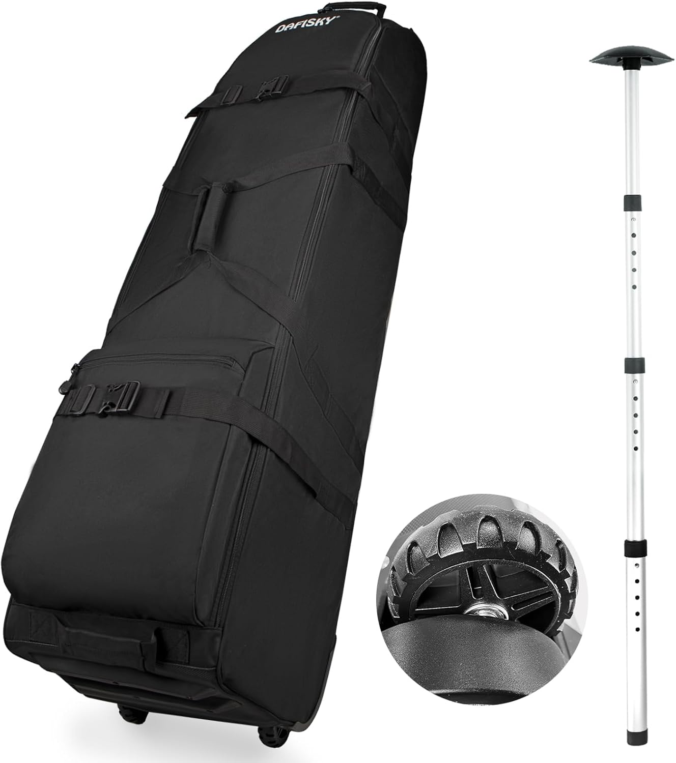 Golf Travel Bag for Airlines with Wheels - Adjustable Support Rod for Protect Golf Clubs