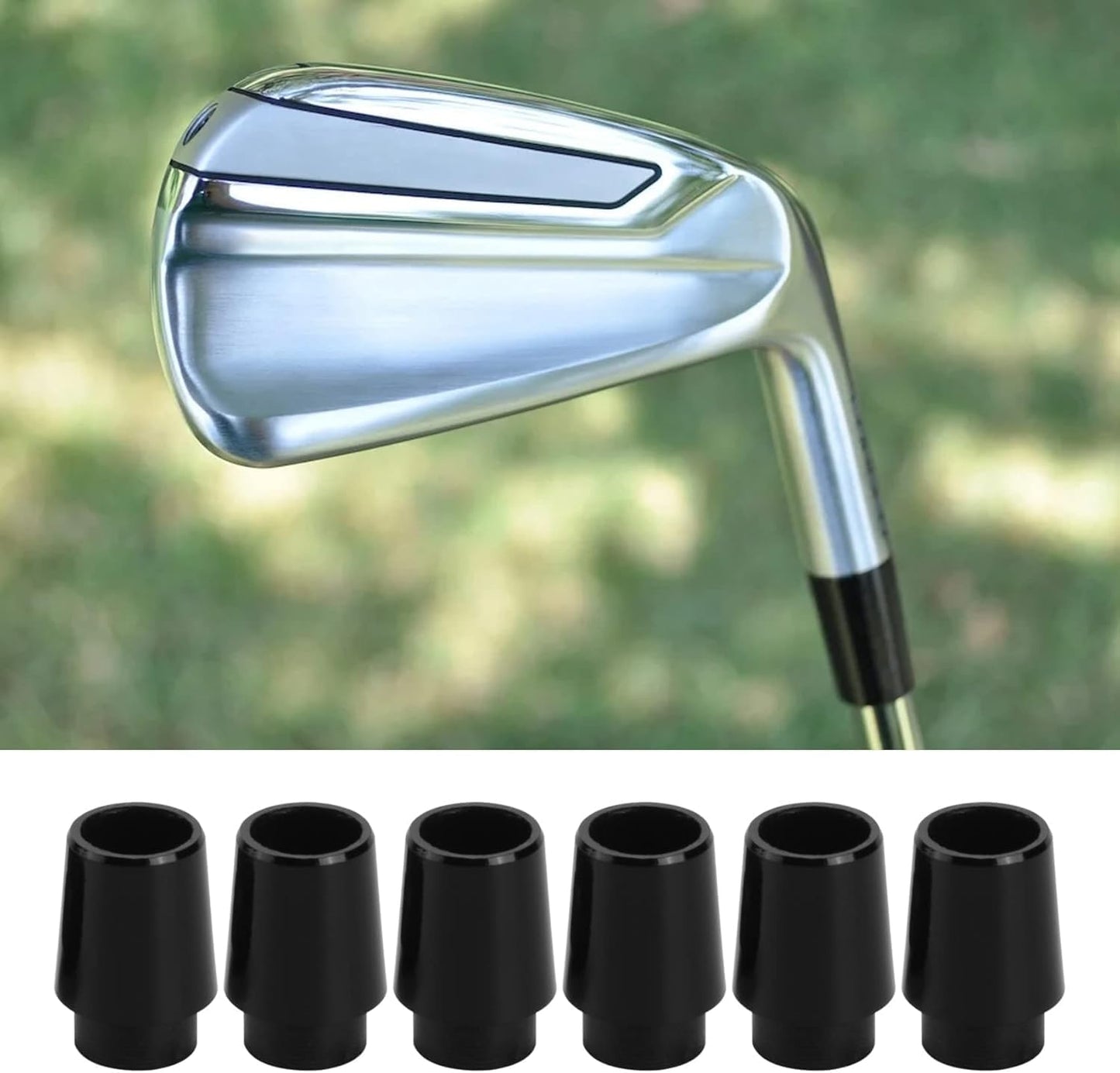 12 Pcs Black Golf Ferrules Compatible with Irons 0.355 Inch Tip Irons Shaft Golf Club Shafts Sleeve Adapter