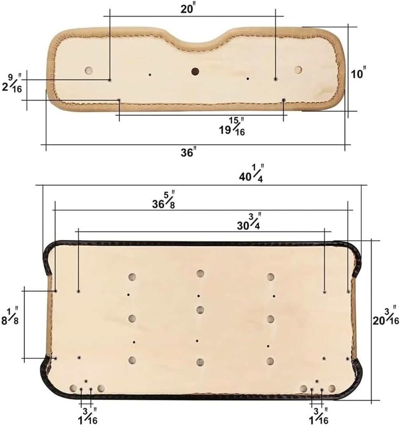 Huskey Parts Company Deluxe Golf Cart Front Seat Bottom & Back Cushion Set W/Charcoal Gray Seat Covers for EZGO TXT/Medalist 1994-2013, OEM Replacement Seats Incl. Plastic Back Cap & Hardware