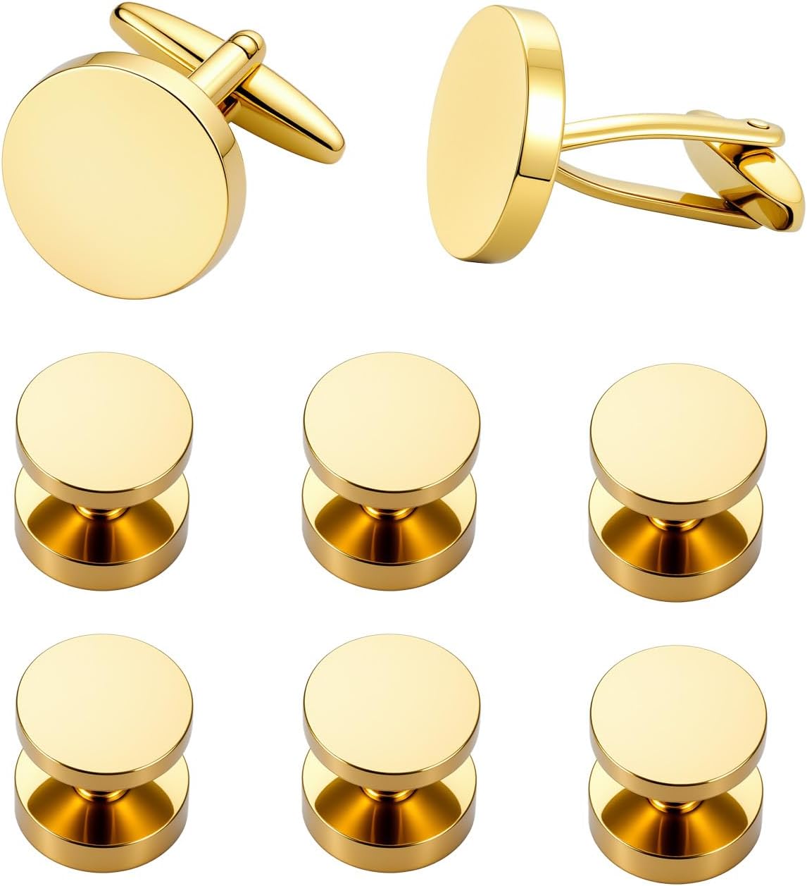 Cufflinks for Men and Tuxedo Shirt Studs Set with Gift Box Stainless Steel Cuff links
