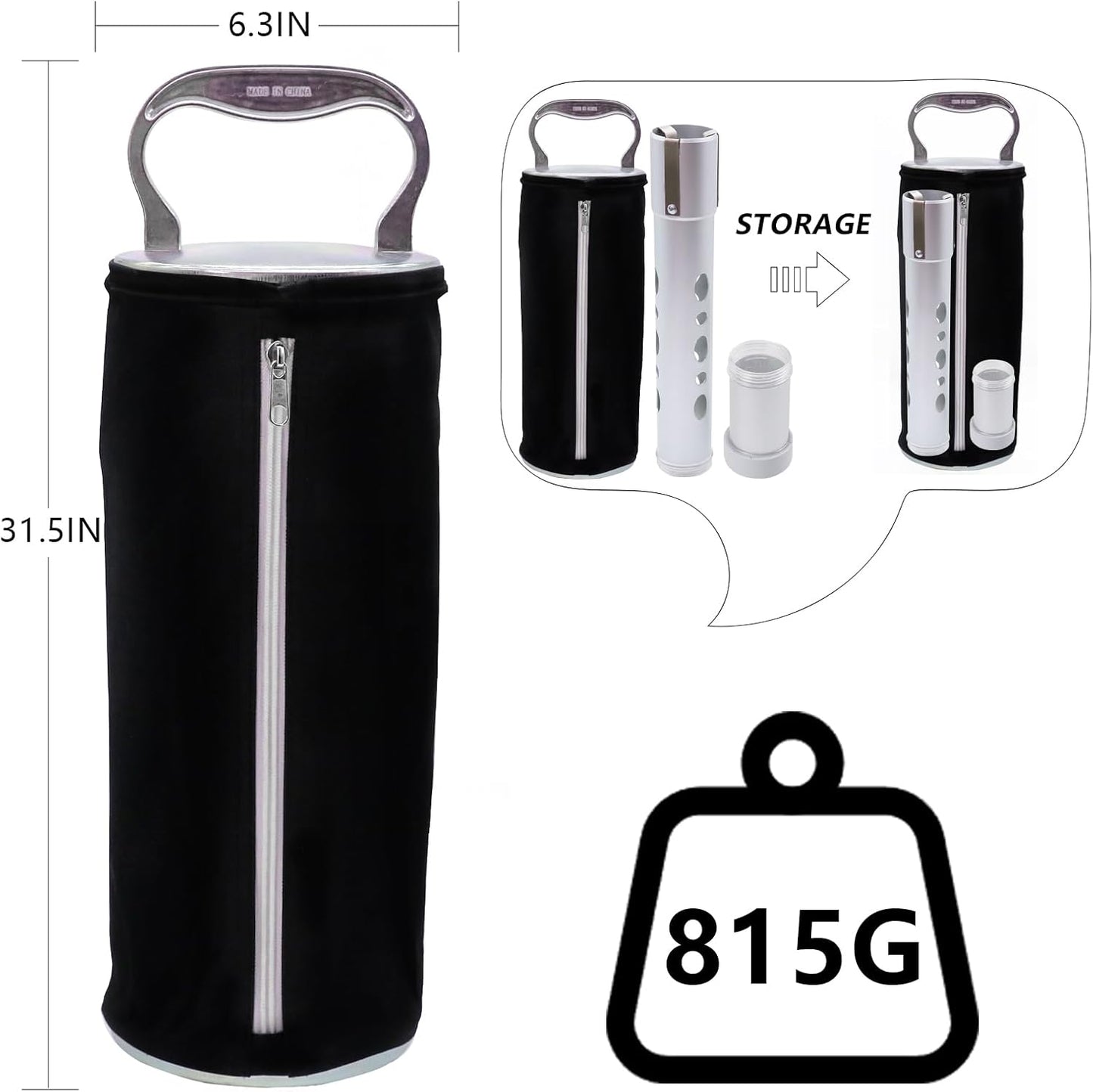 HOW TRUE Shag Bag for Golf Balls, Golf Ball Retriever with Detachable Aluminum Alloy Tube, Golf Shag Bags, Hold up to 70 Balls