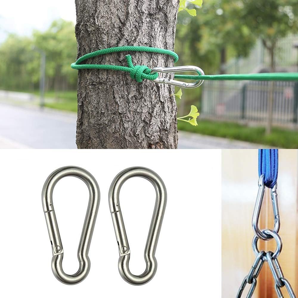 Large Spring Snap Hook Carabiner, 304 Stainless Steel Heavy Duty Carabiners Clip, Stainless Steel Spring Snaps Hooks Carabiners Outdoor