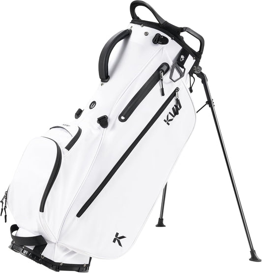 KVV Lightweight Golf Stand Bag with 7 Way Full-Length Dividers, 5 Zippered Pockets, Automatically Adjustable Dual Straps，Elegant Design