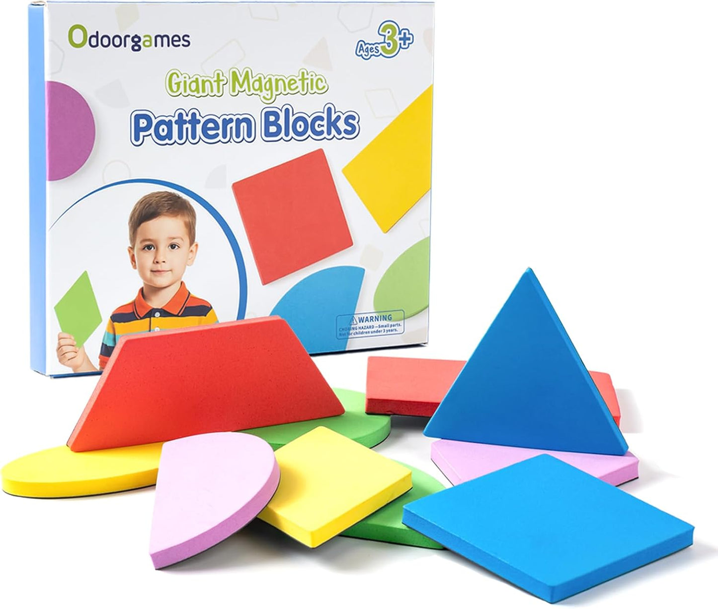 Large Shape Magnets - Magnetic Pattern Blocks- Magnetic Shapes for Whiteboard & Math Manipulatives