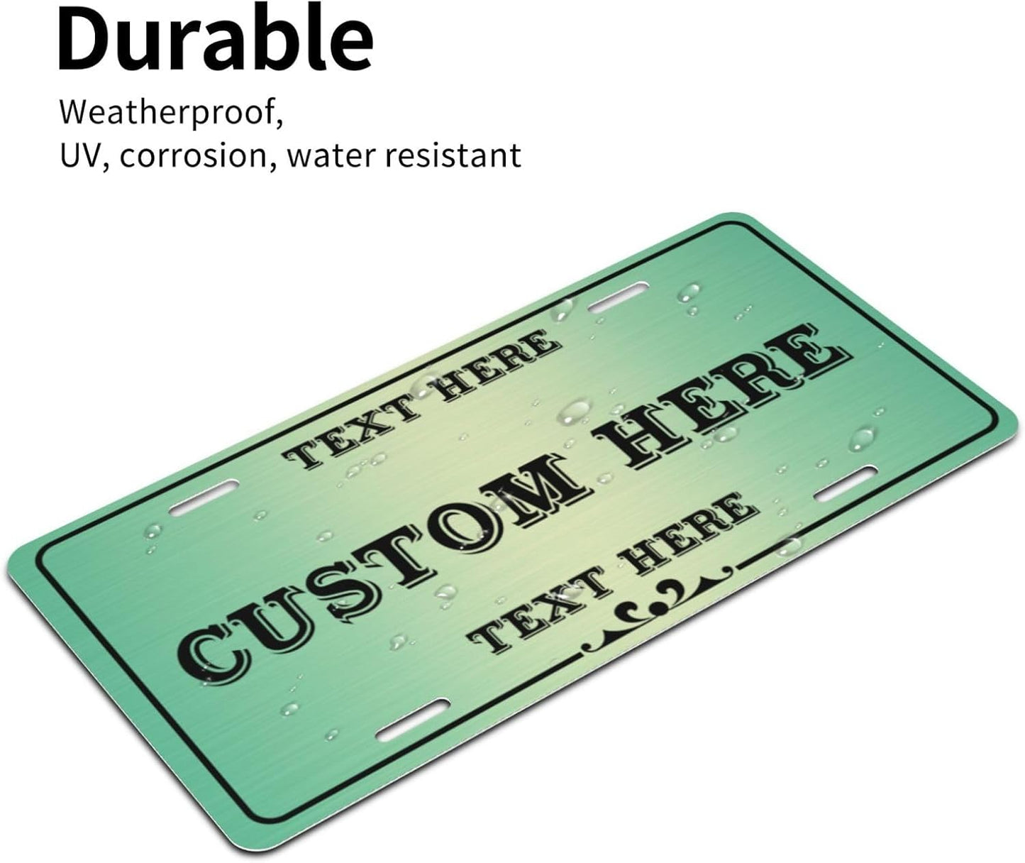 Custom Personalized Text Image Photo Design Customized Tag Aluminum License Plates for Front of Car 6x12 Inch-20