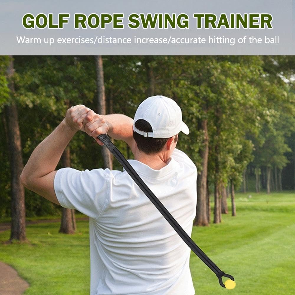 Golf Swing Training Aid,Golf Rope Swing Trainer with Ball and Grip to Improve Speed,Accuracy,Rhythm,Flexibility and Strength,Multi-Purpose Training Rope Portable Tool for Indoor/Outdoor Practice