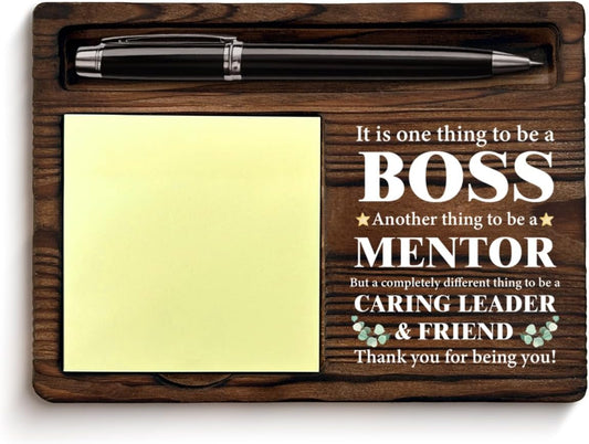 Boss Appreciation Gifts, Thank You Gifts for Bosses Leader Boss's Day Retirement Farewell Birthday, Best Boss Thank You Sticky Note Holder Office Decor