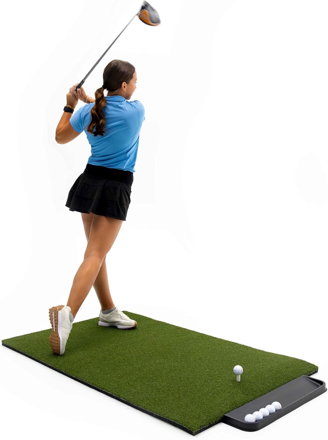 Dura-Pro Premium Turf Indoor/Outdoor Golf Mat. Bonus Tray + 3 Tees