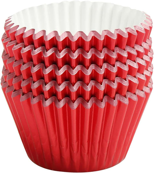 Red-Foil Cupcake Liners Standard Baking Cupscake For Wedding Baby shower Birthday Party(Pack of 100) …