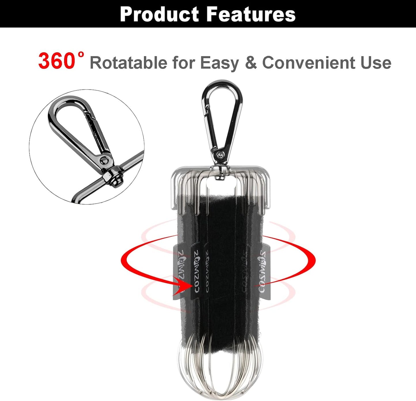 Cosmos Golf Glove Grabber Holder Golf Glove Belt Keeper Strap, Both Sides Loop with Metal Clip and Keyring, On Course Golf Club Bay Accessory for Carrying Golf Gloves, 2 Pcs