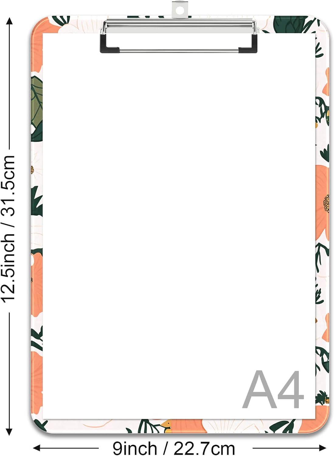 Rimilak Plastic Clipboards with Metal Clip, A4 Letter Size 9 x 12.5 in, Office Decorative for Students Women Men and Kids, Cute Custom Pattern, Beauty Flower