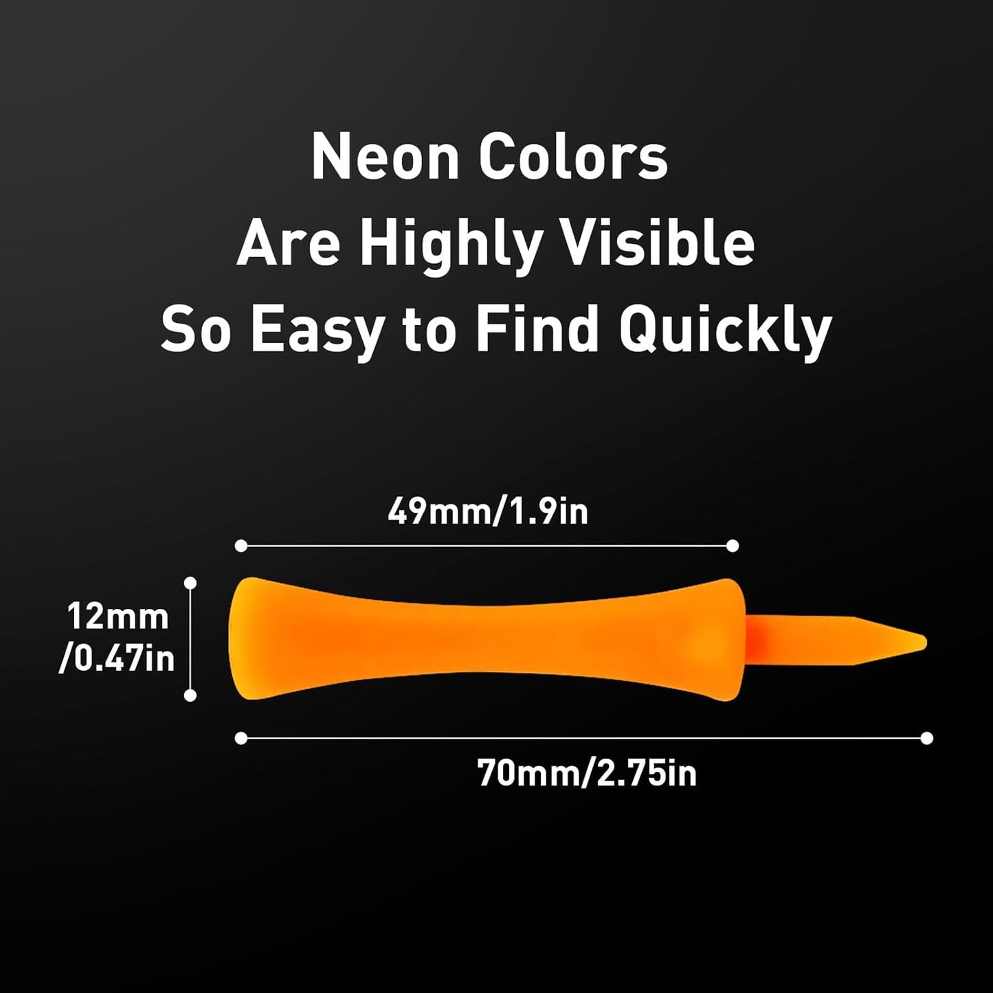 Plastic Golf Castle Tees Step Down Value 200 Count, Unbreakable Mixed or Same Height 1, 1 1/4, 2 3/4, 2 1/4, 2, 1 3/4, 1 1/2 Inch Length Colorful Pack for Practice