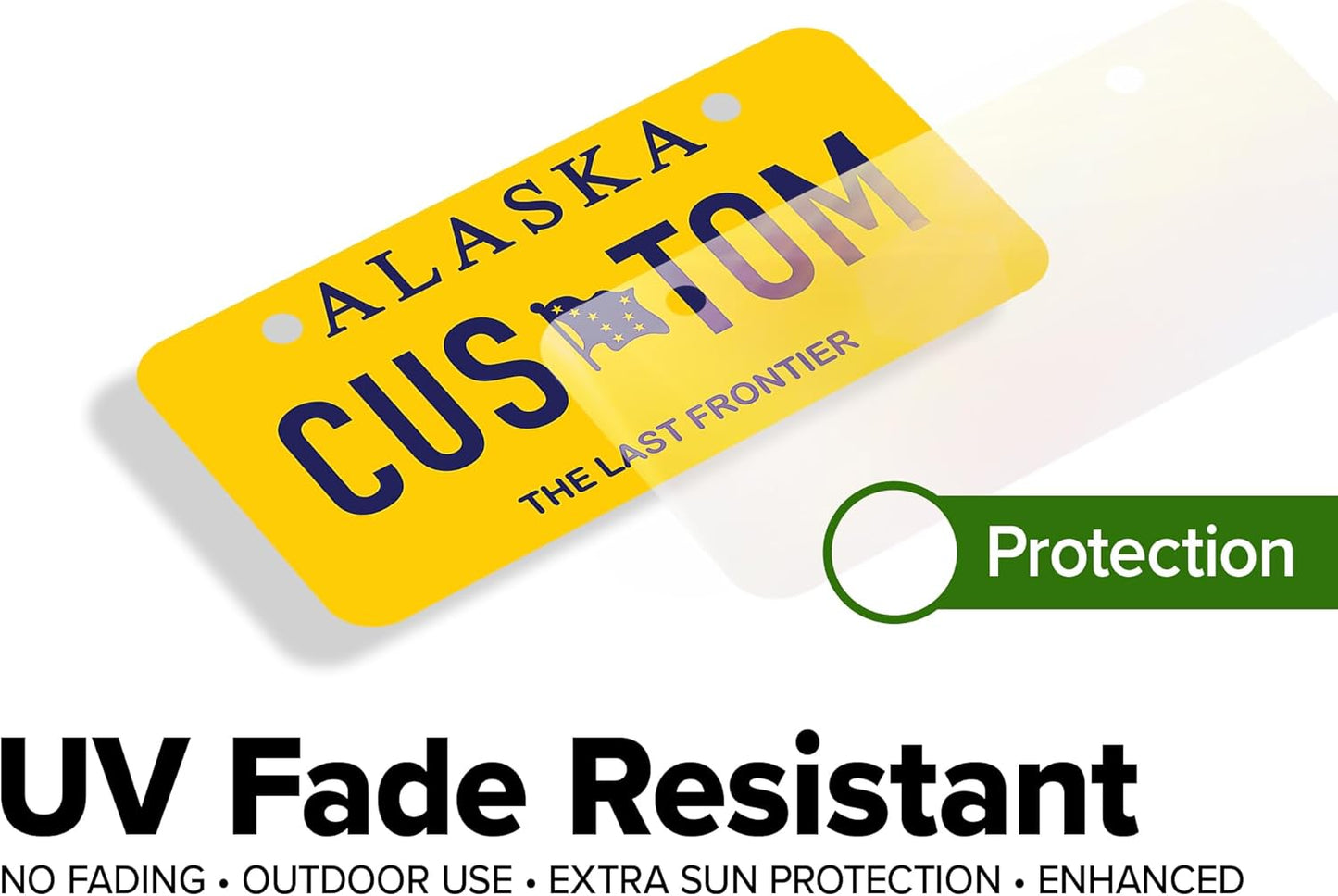 Mini License Plates, Personalized License Plates, Custom for Car, Bikes, ATV, Kids Car, Golf Cart, Jeep, 2x4 Inch, Rust-Free Fade Resistant Aluminum, USA Made by My Sign Center (Alaska)