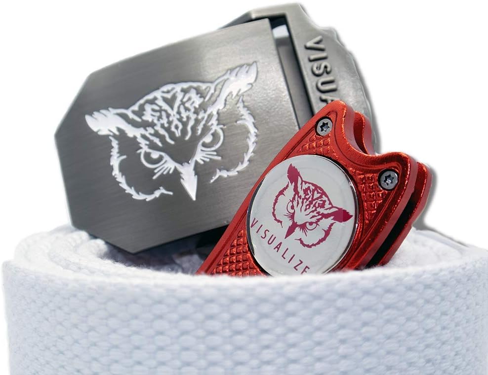 VISUALIZE Elite Switchblade Golf Divot Repair Tool Set with Ball Marker - Sturdy Anodized Aluminum - Perfect Golf Accessory Gift