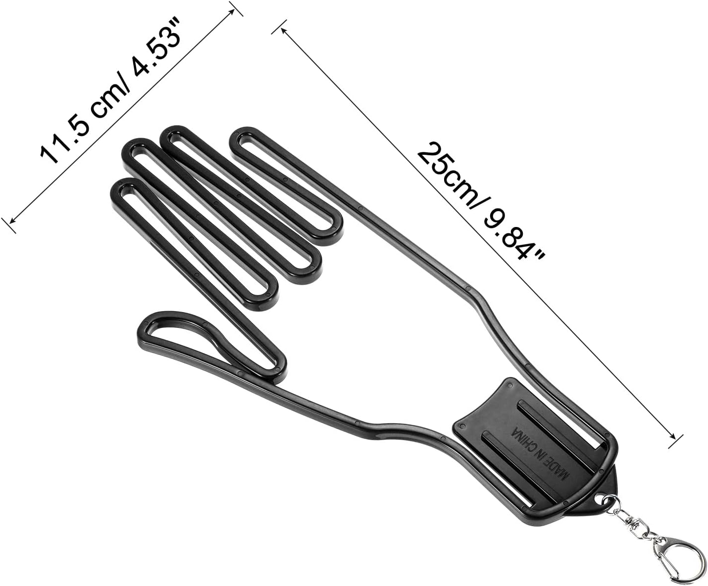 PATIKIL Golf Gloves Stretcher, 2 Pack Plastic Keeper Support Rack Holder Dryer Hanger Frame with Keychain Hook for Sports Gloves Maintenance, Black L Size