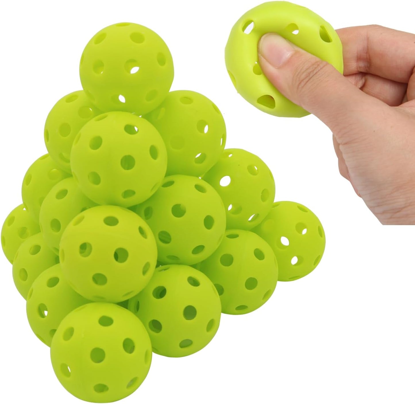 Avesfer 12/20/40 Pack Plastic Golf Balls Soft [Anti-Crack] 42mm Training Golf Balls for Swing Practice Golf Balls for Backyard Limited Flight Airflow Hollow at Home Use Indoor Green