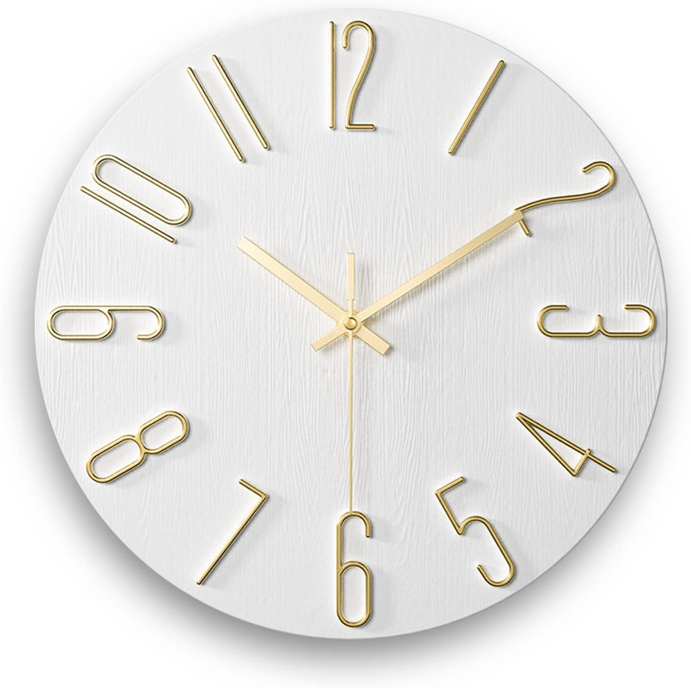 Wall Clock, Silent Clock, Wall Clocks Battery Operated， 12 inch Modern Wall Clock, Suitable for Offices, Living Rooms, Kitchens, Homes, Schools (White)