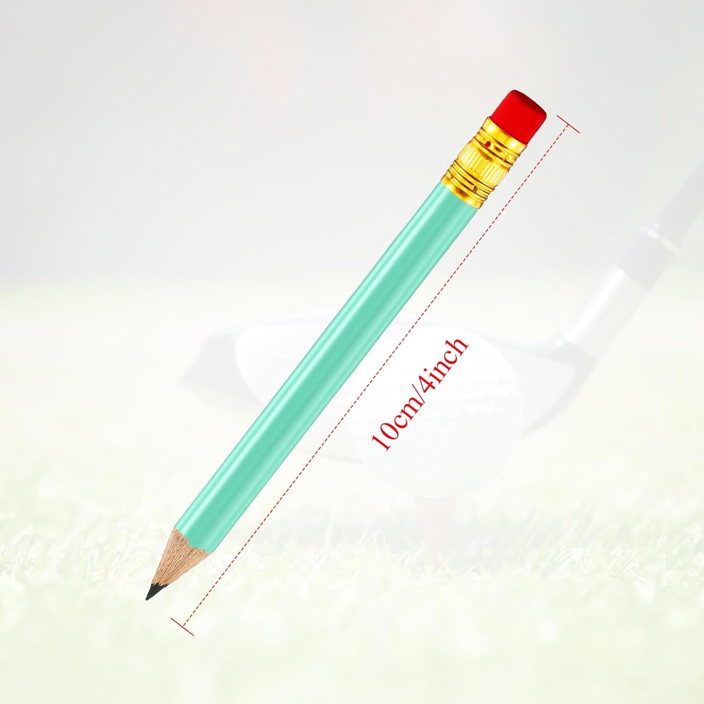 Outus 72 Pieces Golf Pencils Half Pencils with Eraser Mini Bulk Short #2 HB Pre Sharpened for Bridal Shower Wedding Office(Sage Green)