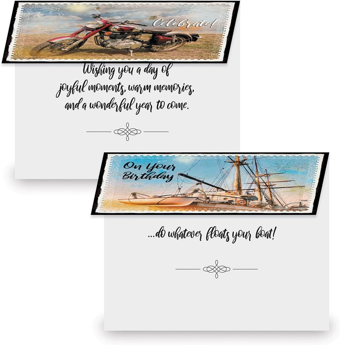 Current Vintage Transport Birthday Greeting Cards - Set of 20 (2 each of 10 Designs), 5 x 7 Inches, Sentiments Inside, Envelopes Included, Assortment Set