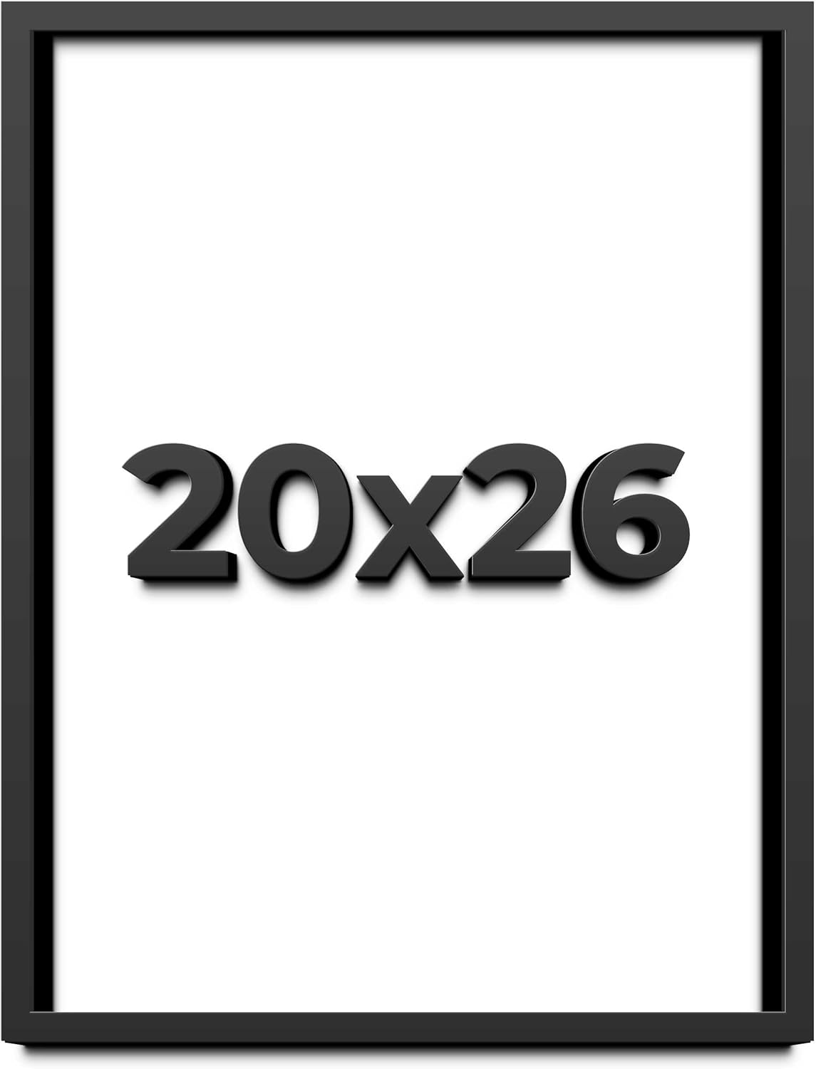 20x26 Shadow Box Black Solid Wood Display Frame with White Acid-Free Backing UV Acrylic & Hanging Hardware - with 3/4" Usable Depth