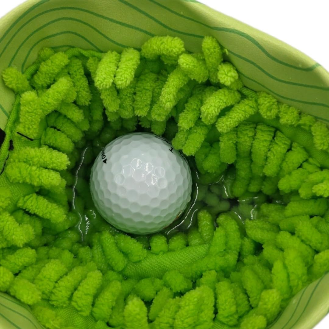 FAR&STRAIGHT Golf Club & Ball Cleaning Pouch – Soft Microfiber Interior for Gentle Cleaning – Clip-On, Washable Bag