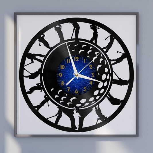 Golf 2 Decoration Vinyl Wall Clock, Vinyl Record Clock Wall Art Silent & Non-Ticking(12 inchs B)
