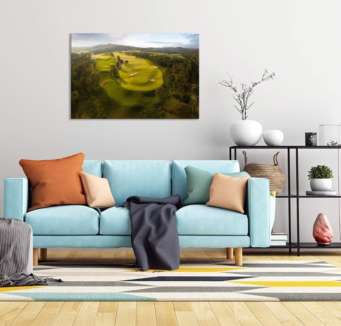 Payne's Valley Golf Course Wall Art for Living Room Bedroom Bathroom Home Decorations Payne's Valley Golf Club Picture Poster Canvas Prints Modern Artwork Framed Ready to Hang(18''H x 24''W)