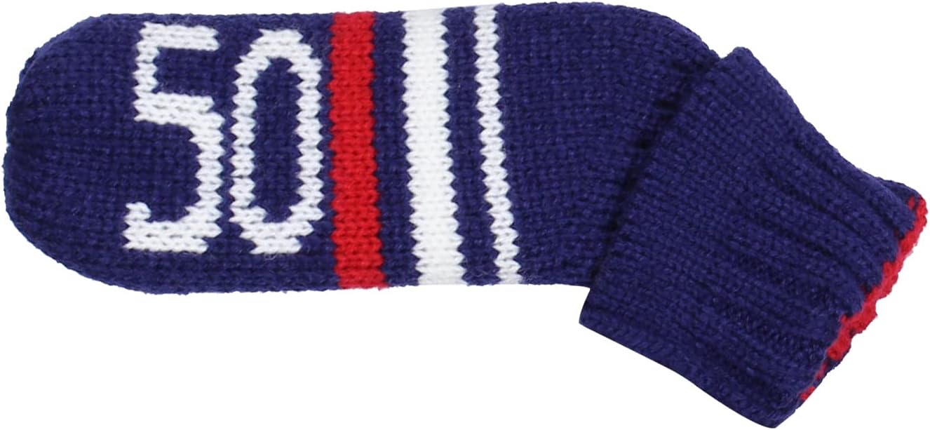 Scott Edward 1/7/10 Pcs Knitted Golf Club Head Covers for Irons Wedge Cuteness and Basically Socks Shape Washable Golf Club Head Protector on Red/Blue Warning Style