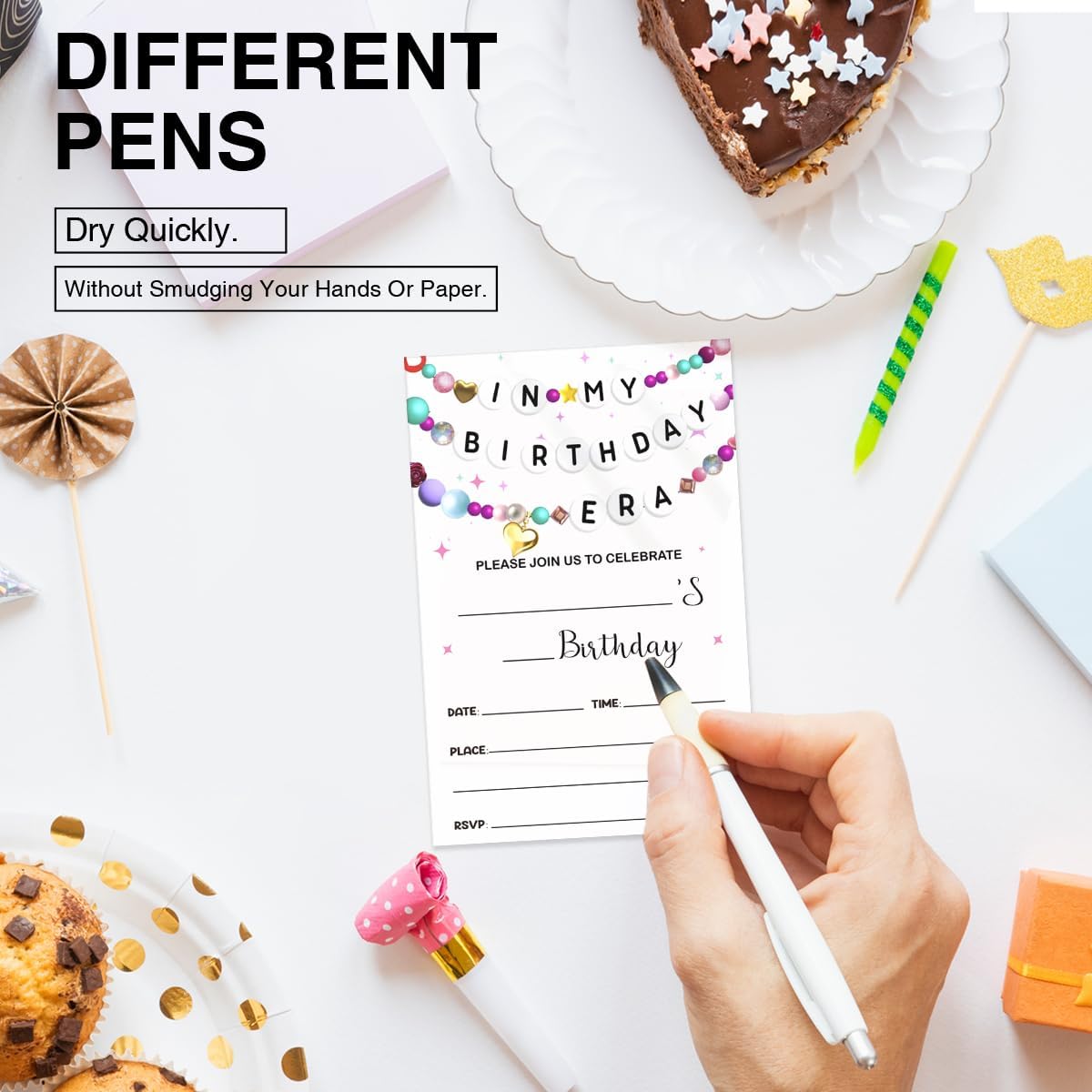 In My Birthday Era Party Invitations Supplies with Envelopes Set of 20 Girl Birthday Invites for Fans Celebration Party Fill in Blank, Double Sided