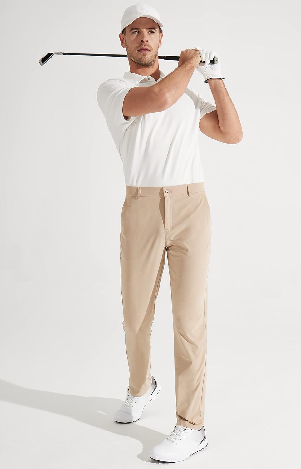 Libin Mens Golf Pants Stretch Work Dress Pants 30"/32"/34" Quick Dry Lightweight Casual Comfy Trousers with Pockets