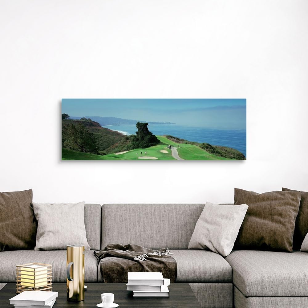 CANVAS ON DEMAND Golf Course At the Coast Torrey Pines Golf Course San Diego California Canvas Wall Art Print, Home Decor, Sports, United States Artwork, 60" x20in