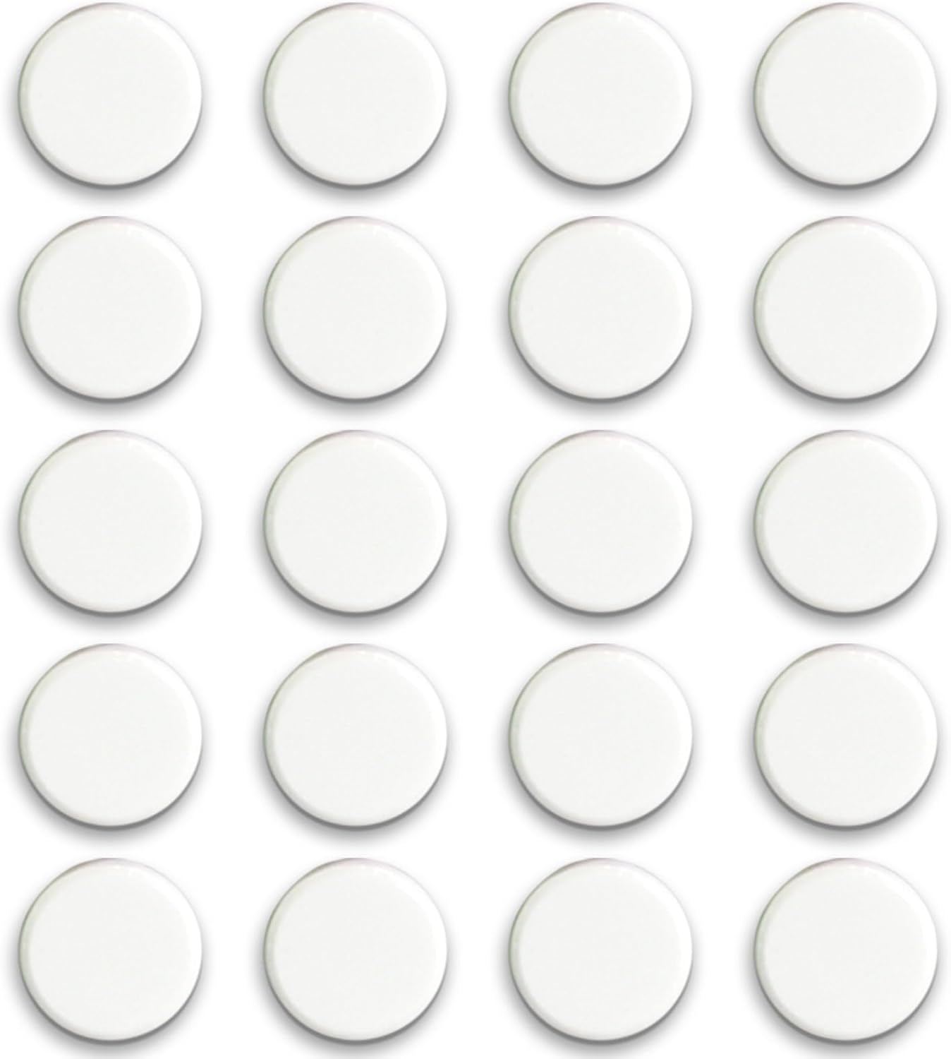 Qualsen Fridge Magnets, 20pcs Refrigerator Magnets, Small Magnet for Whiteboard, Mini Cute for Fridge, Locker, White Board, Kitchen, Office, Classroom (White)
