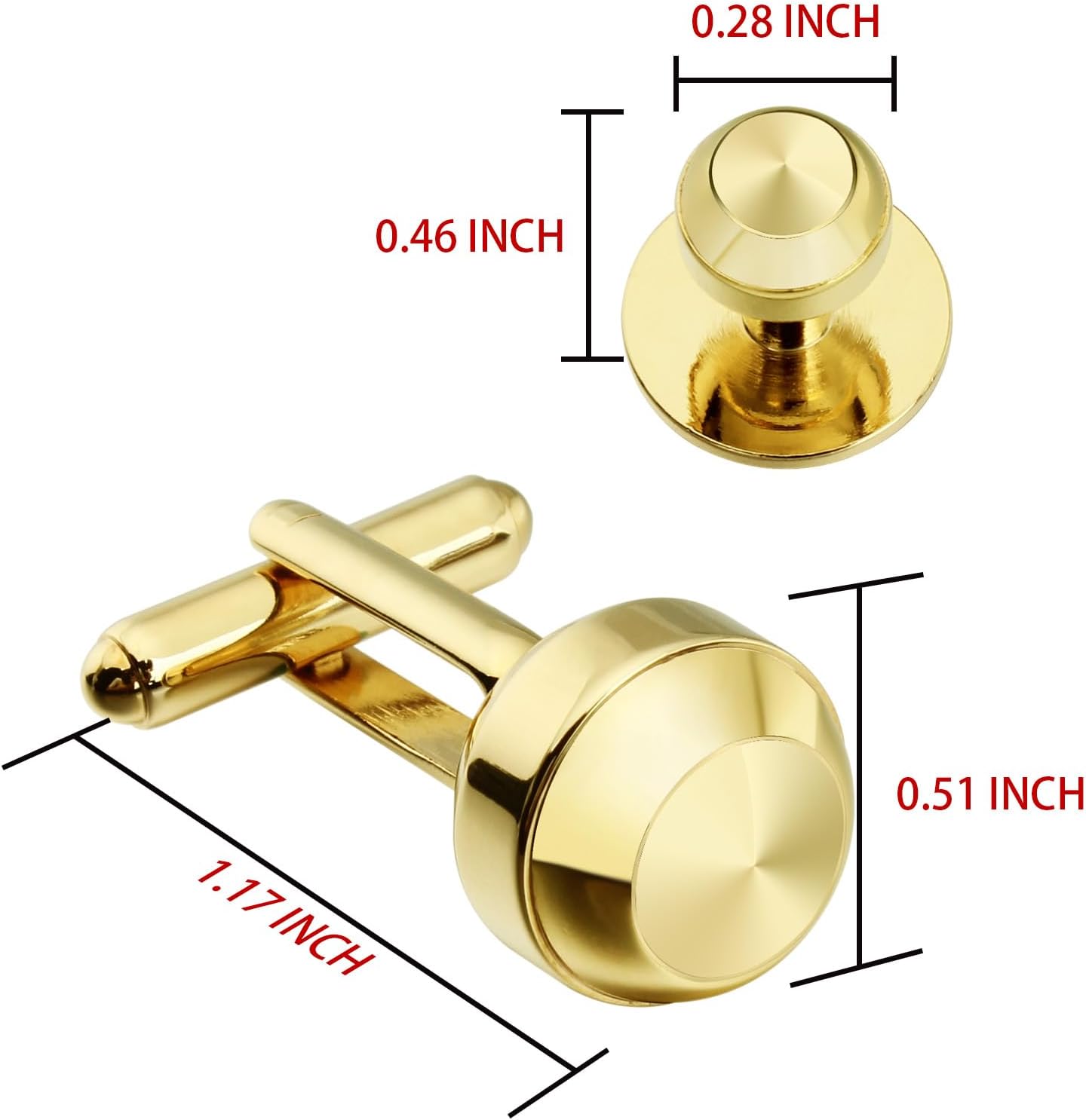 HAWSON Cufflinks and Studs for Men-Fashion Men Vintage Enamel Carbon Fiber Tuxedo Shirt Cufflinks and Studs Set for Regular Wedding Business Accessories