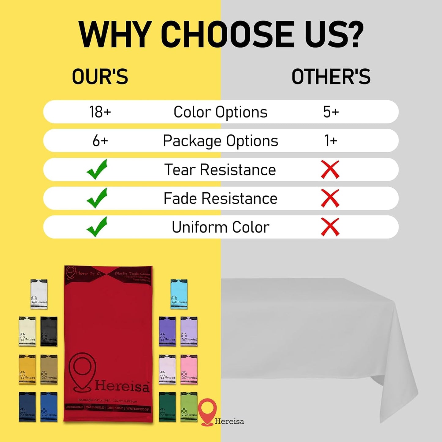 Plastic Red Tablecloths 3 Pack Disposable Table Covers 54 x 108 Inch Ruby Shine Red Table Cloths for Parties Anniversary Thanksgiving Christmas Graduation Wedding