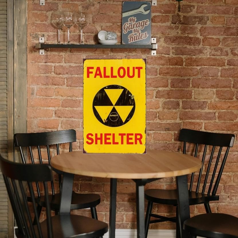 Fallout Shelter Tin Sign Fallout Merchandise Decor Fallout Metal Poster Garage Decor Man Cave Sign 8x12 Inch