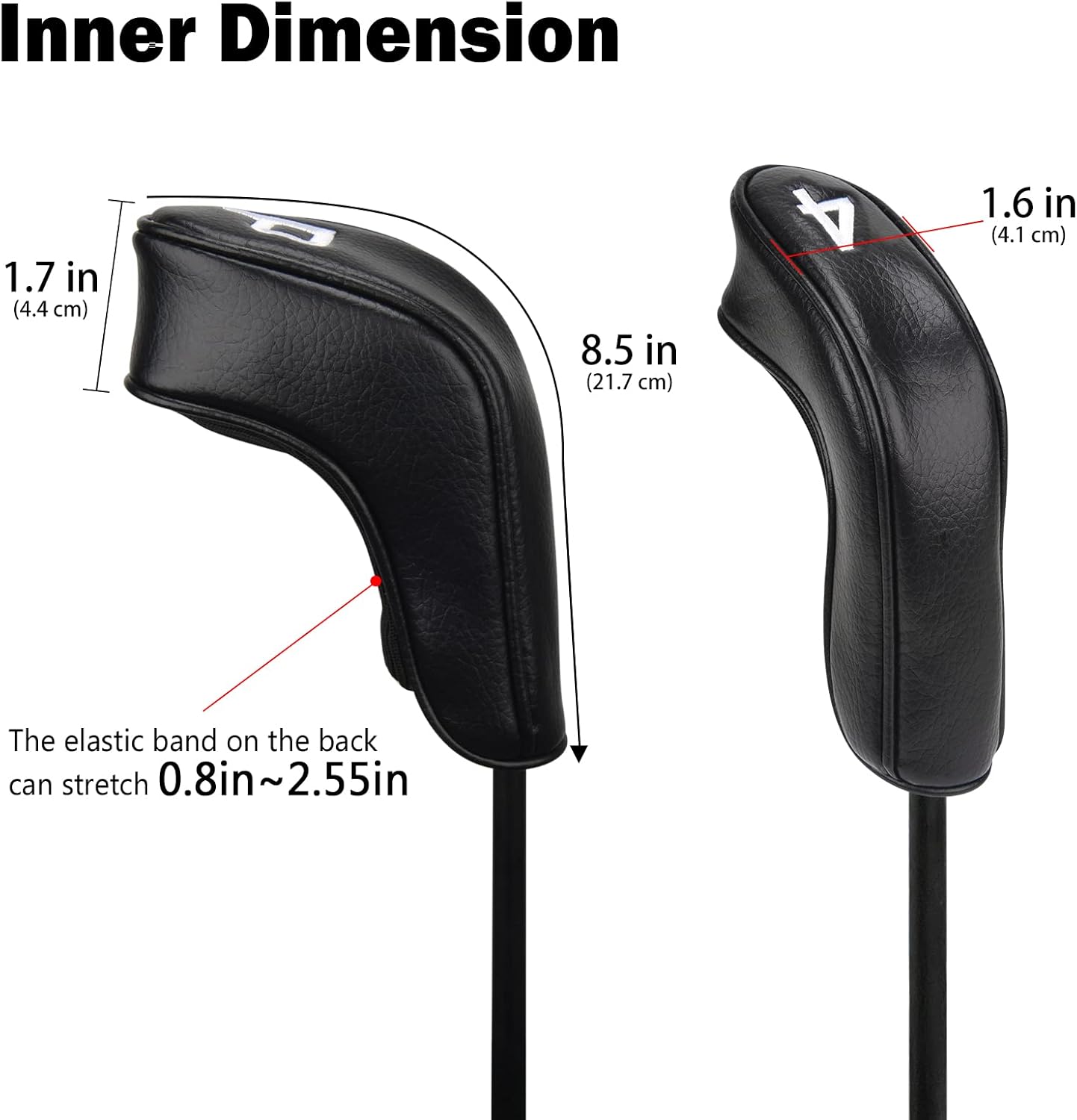 BIG TEETH Golf Hybrid Iron Head Cover 9Pcs, Long Hybrids Iron Covers Head Covers Set, Golf Club Covers W/Big NO. Fits for Cleveland Launcher Cobra T Rail Hybrid Irons