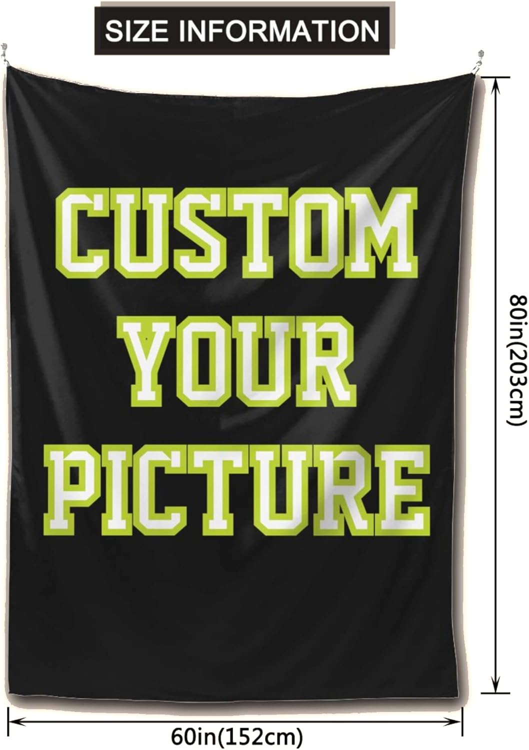 JINJUREN Custom Tapestry Upload Images Banners and Signs Customize For Bedroom 60 * 80 inch Vertical