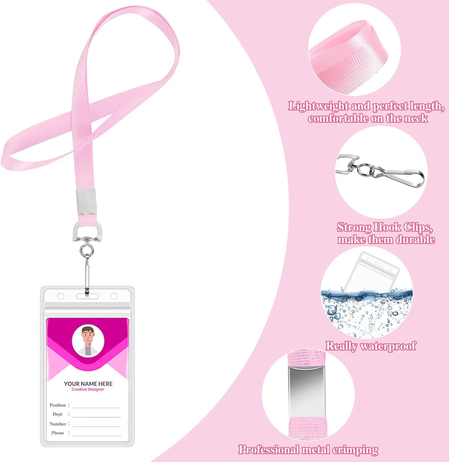 12 Pack Lanyards for ID Badges Cruise Lanyard for Ship Cards with Waterproof ID Badge Holder Cruise Essentials 2025 (12 Colors)